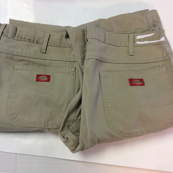 Dickies 2 Pairs of Khaki Carpenter Work Pants Trashed